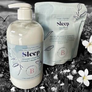 Bathologist Lavender & Fresh mint Fizzy bath soak & body lotion, new, boutique